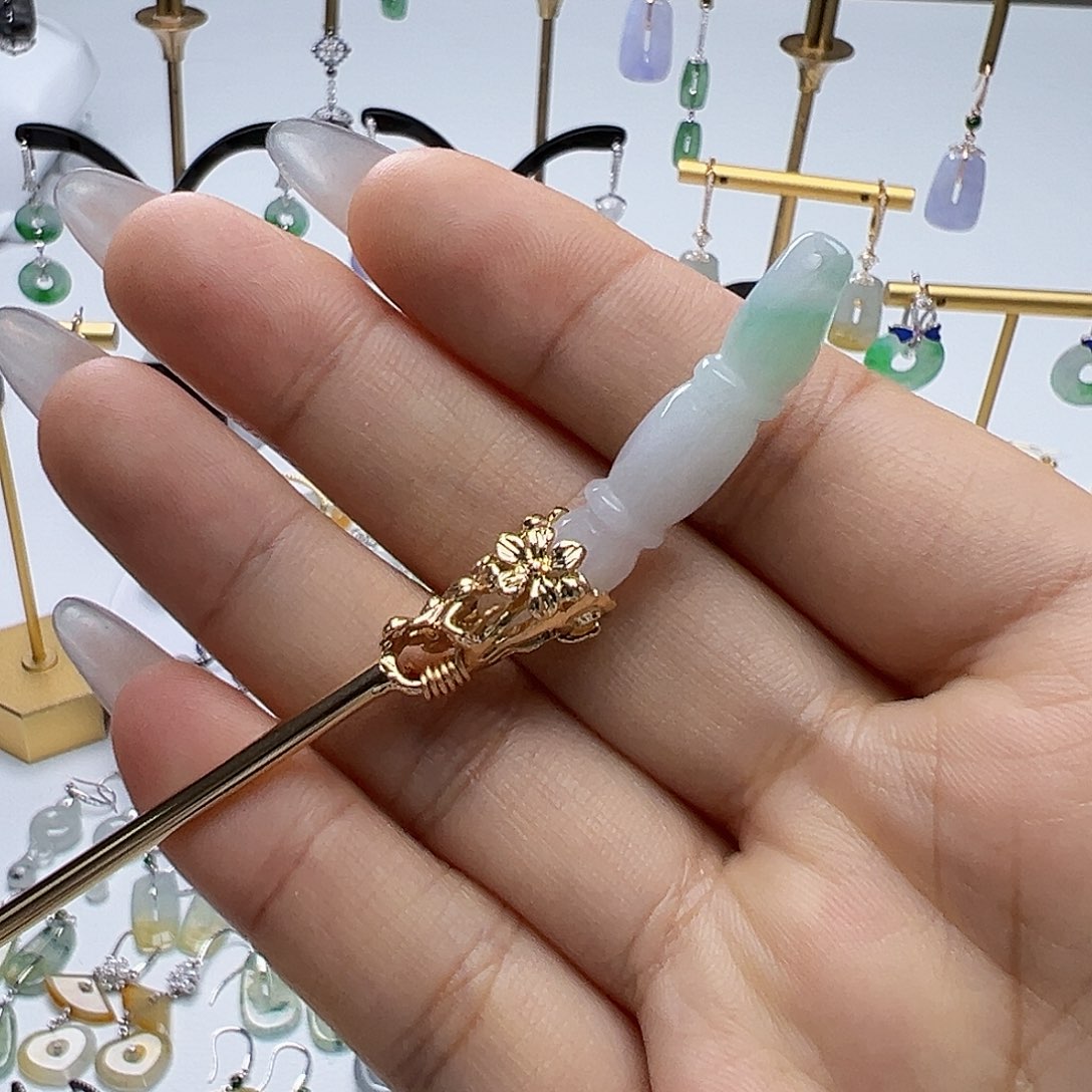 翡翠未镶嵌耳饰天然缅甸A货翡翠