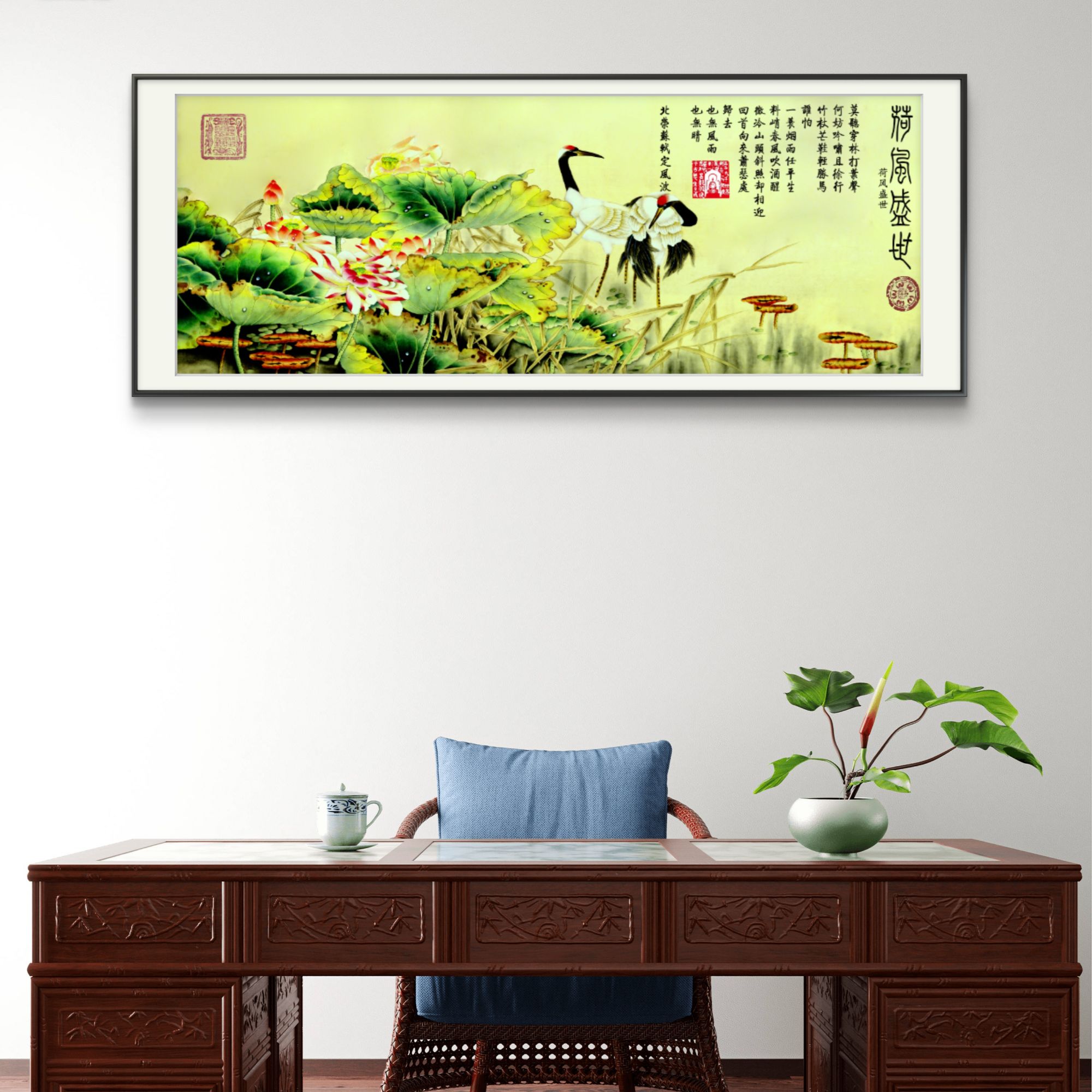 来建明-经典作品-《荷风盛世》【拓底装裱无框】