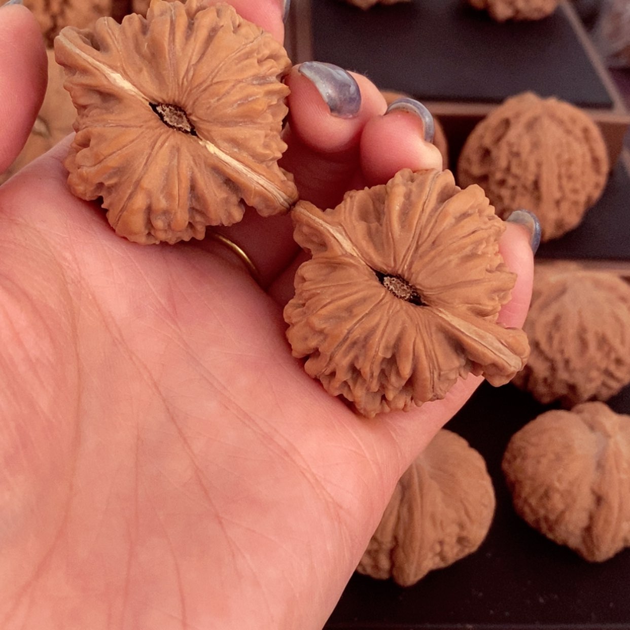 【闪购商品】把件文玩核桃迷**棍四座楼42，轻微磕碰