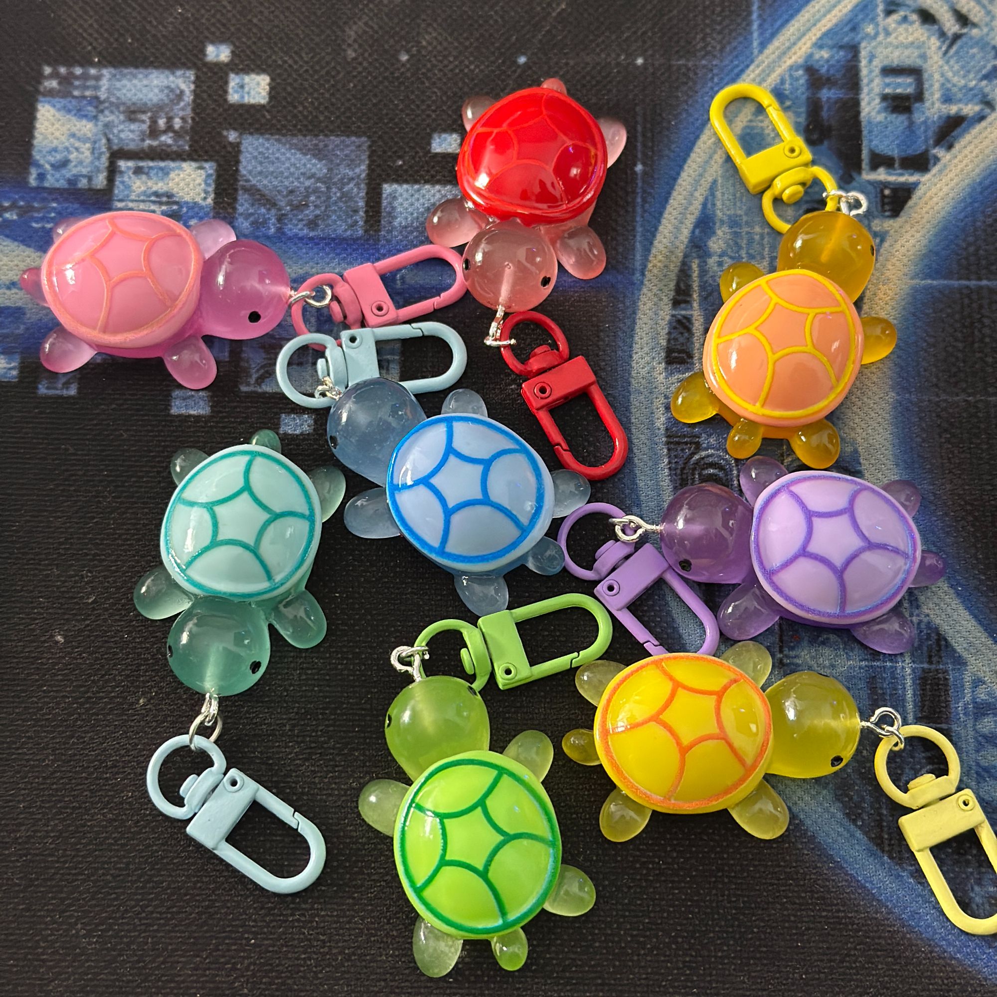 手工DIY树脂夜光乌龟挂链