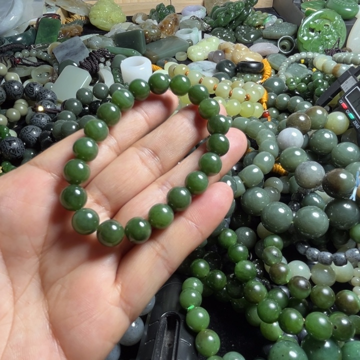 和田玉手串未镶嵌9.3