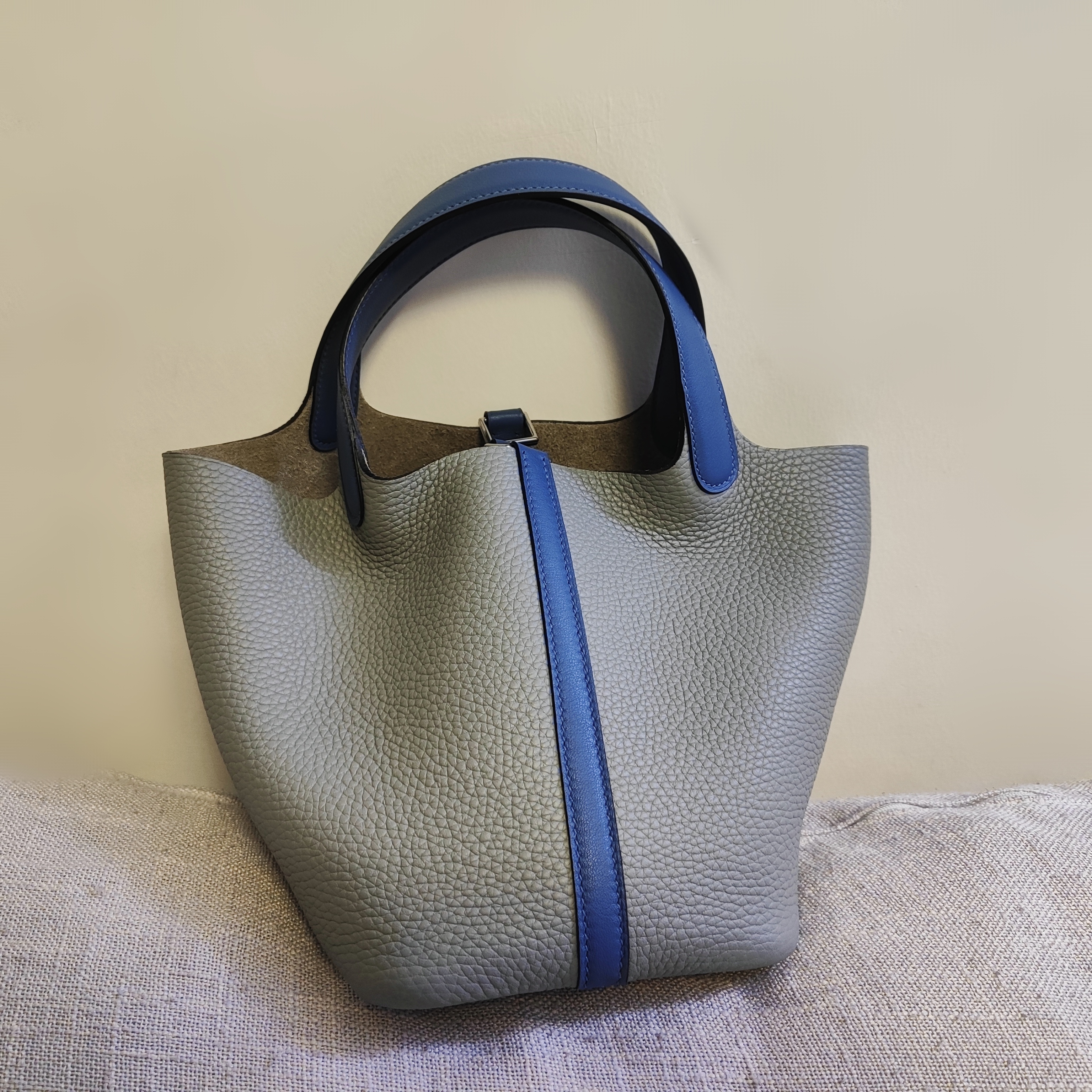 头层牛皮半手工定制轻奢气质菜篮子手提斜挎女包