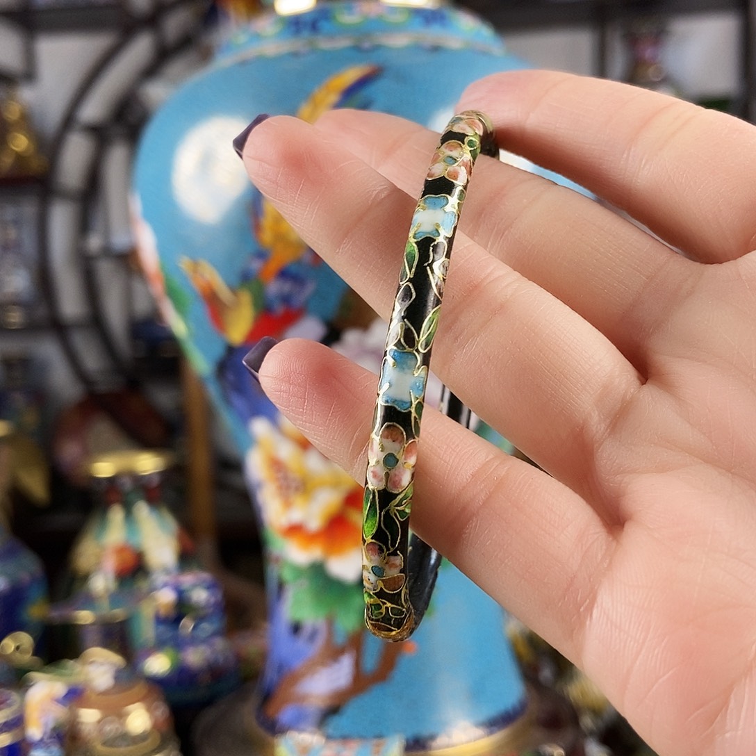 錦***钰铜黑色景泰蓝贵妃镯