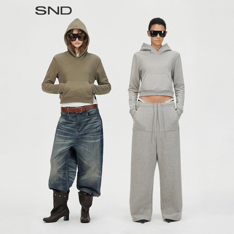【SAUMPLE STUDY SYMP 设计师品牌】SND AW25 加绒套头连帽卫衣女