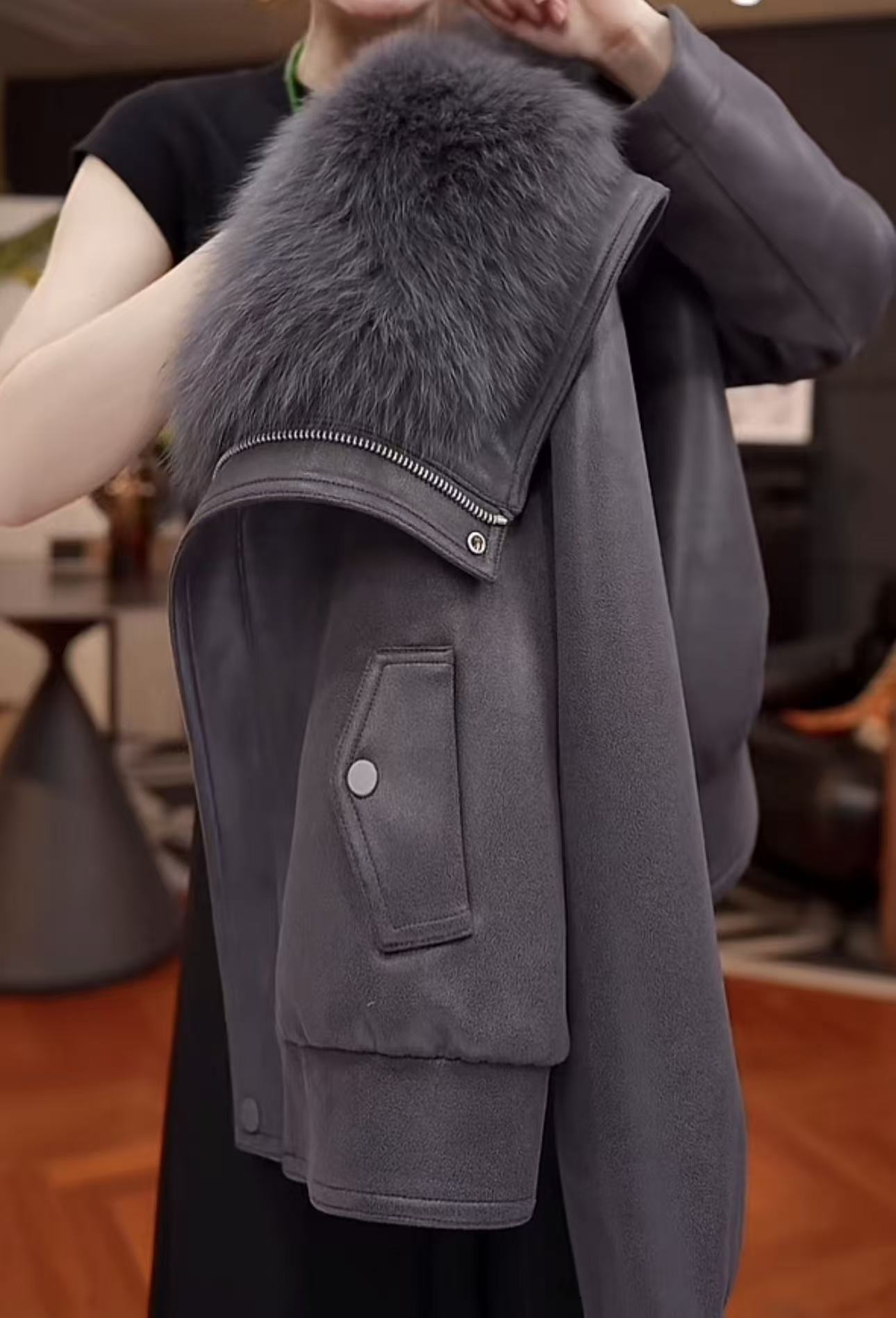 CC-定制大毛领气质羽绒服女装舒适绒感