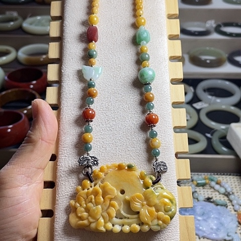 颈饰未镶嵌翡翠翡翠毛衣链项链