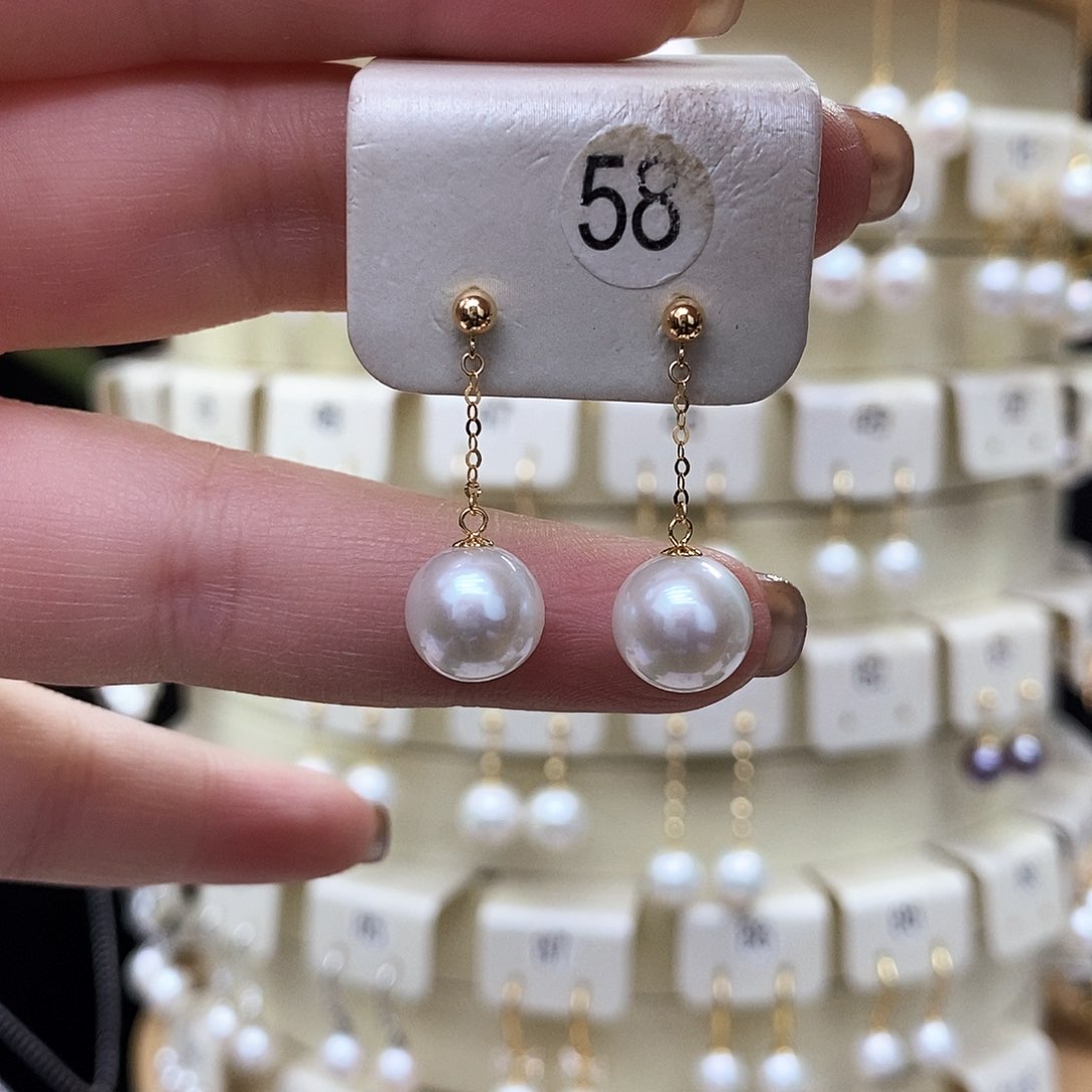 淡水珍珠耳饰18K金镶嵌