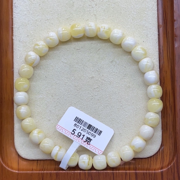莉***周琥珀未镶嵌手链蜜蜡