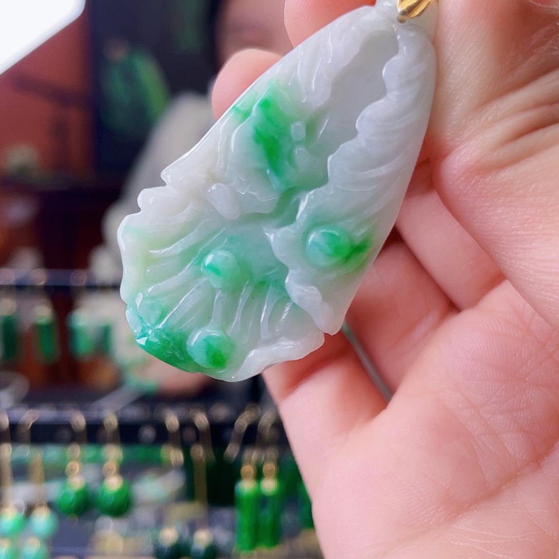 翡翠银S925镶嵌耳饰饰品