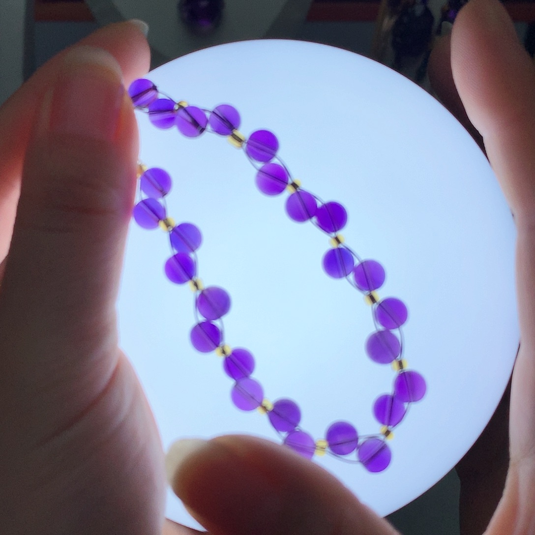 珠宝半成品未镶嵌紫晶L孤品手链