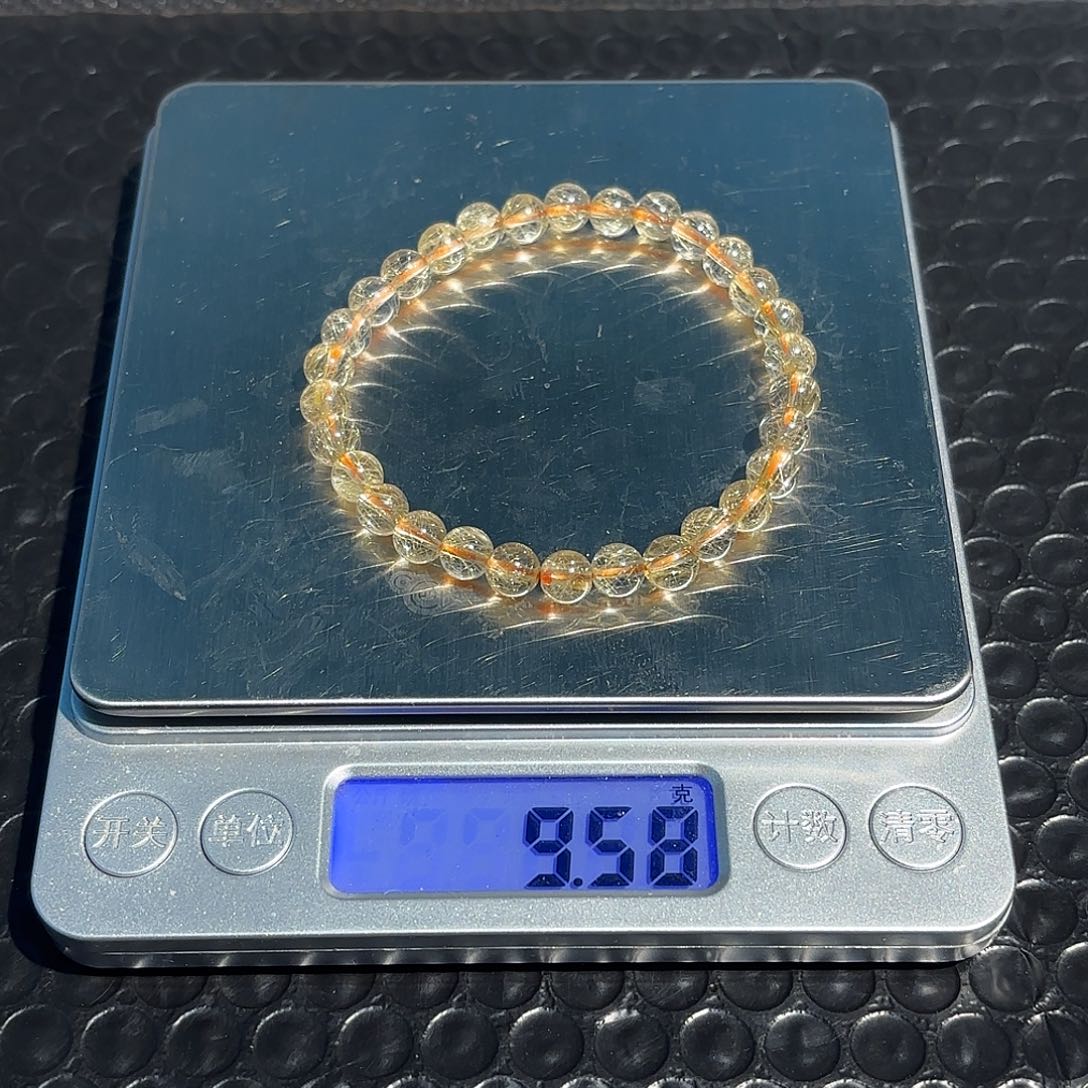 水晶未镶嵌手串天然金发晶水晶手链