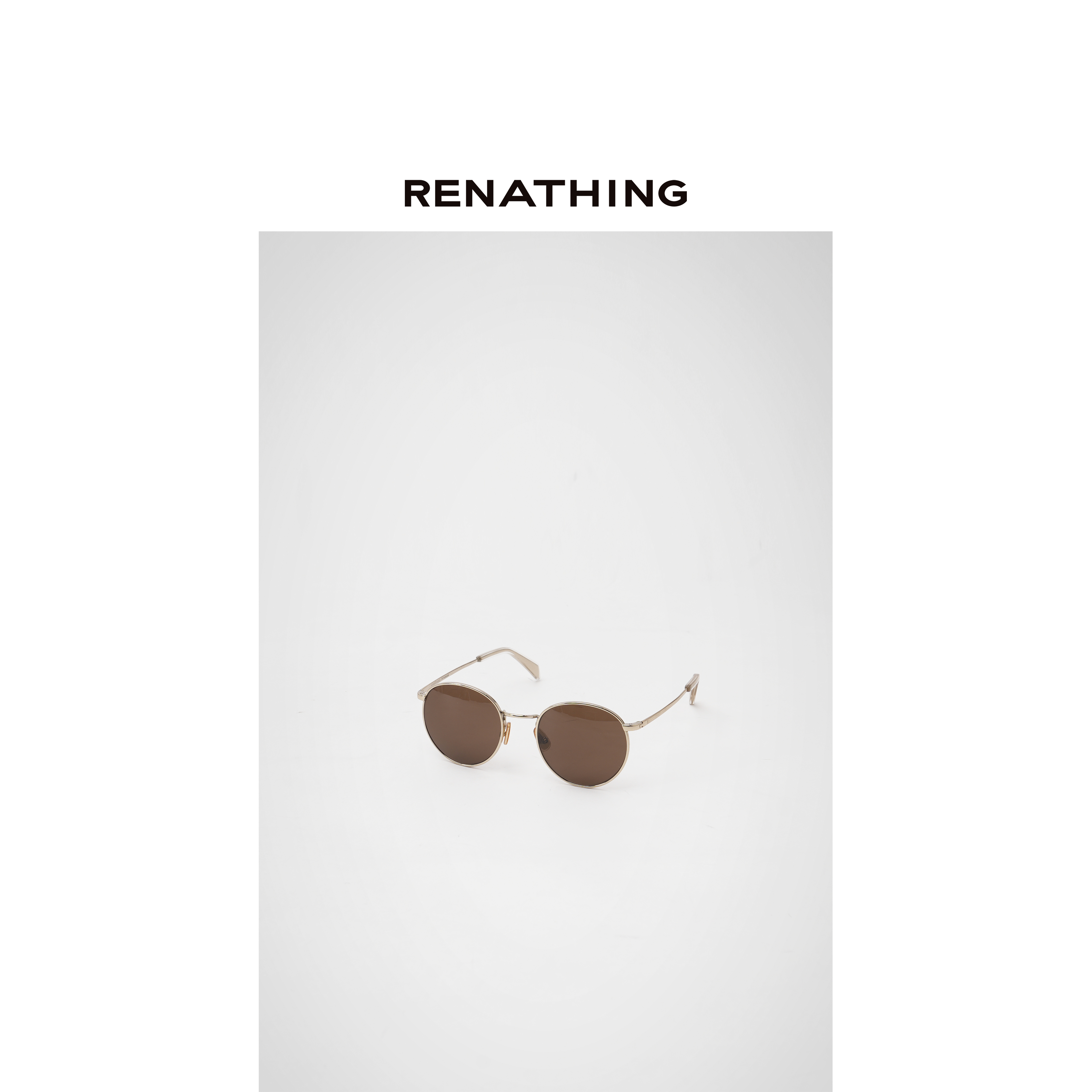 【RENATHING】复古金边圆形墨镜