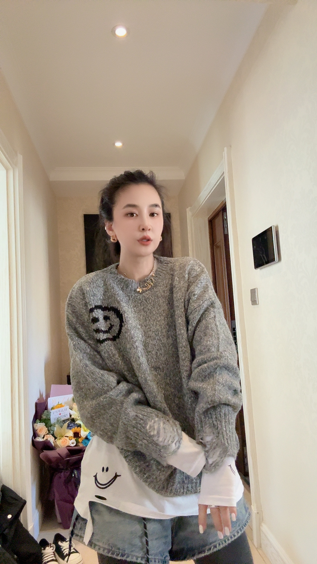 888888：笑脸毛衣