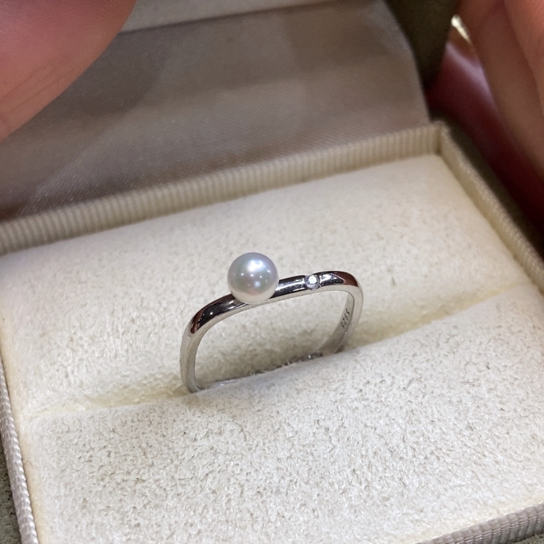淡水珍珠戒指银S925镶嵌