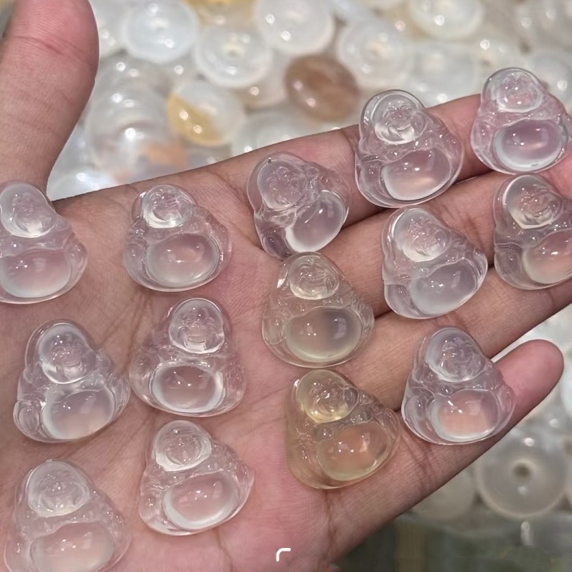 佛公玛瑙玉髓香槟金俏色吊坠（多样性发一）