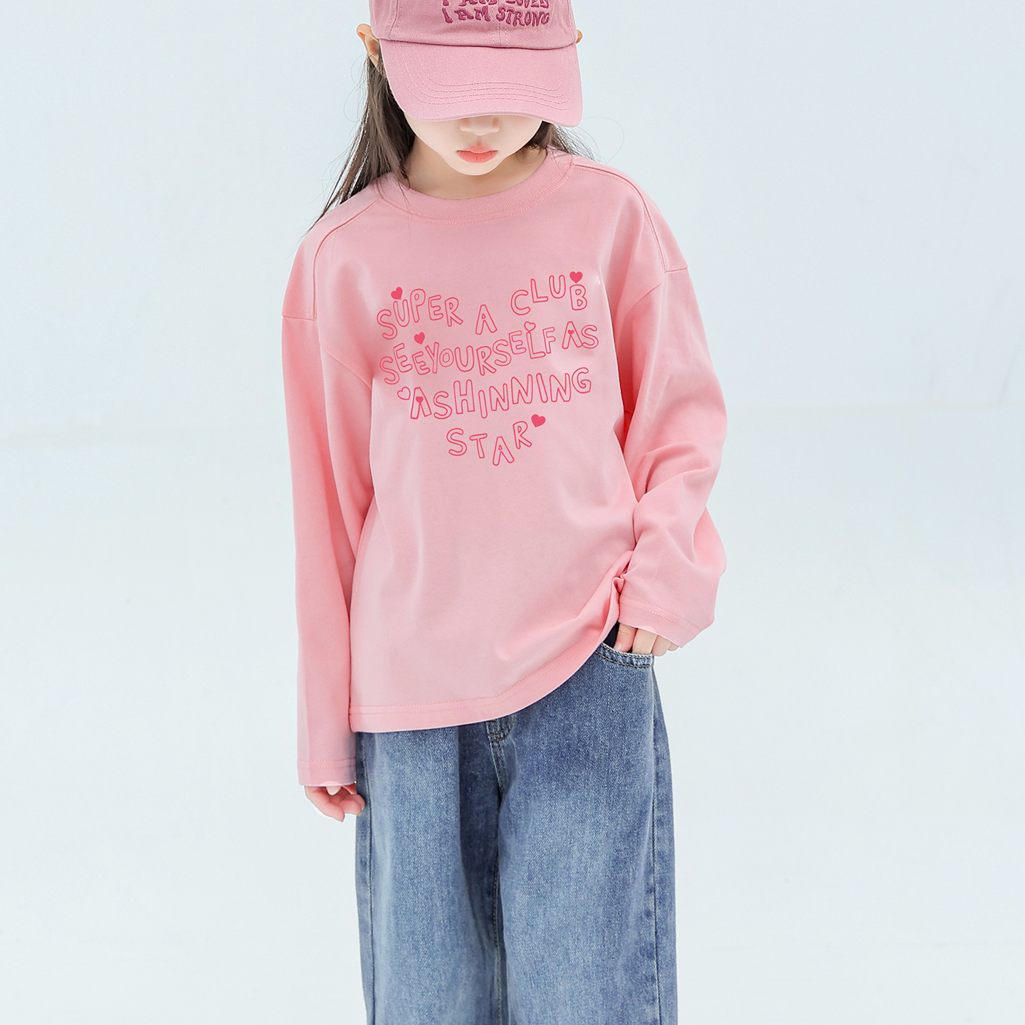 波波龙女童春秋季长袖T恤女宝可爱100棉时尚印花打底TM253221291