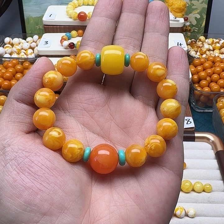 无***语非金属精品老蜡色素串搭配