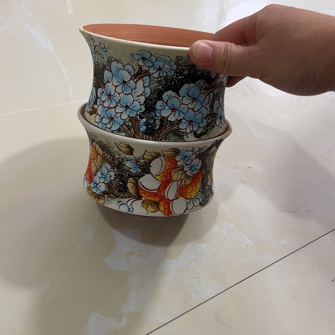 小***岁景德镇炫彩手绘景德镇陶瓷花盆