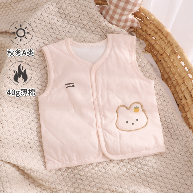 婴幼儿马甲春秋冬外穿纯棉夹棉保暖无骨背心男女宝宝薄棉无袖坎肩