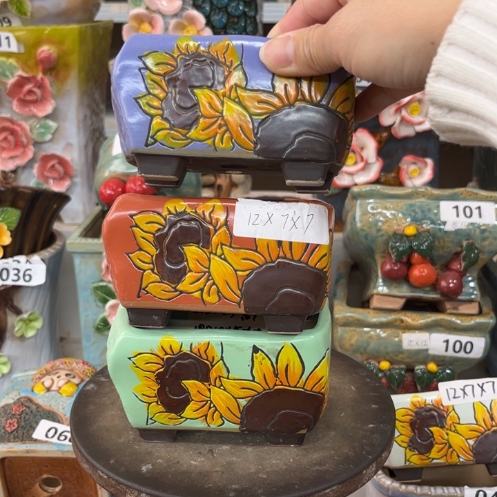 紫砂花盆粗陶材质多肉花盆