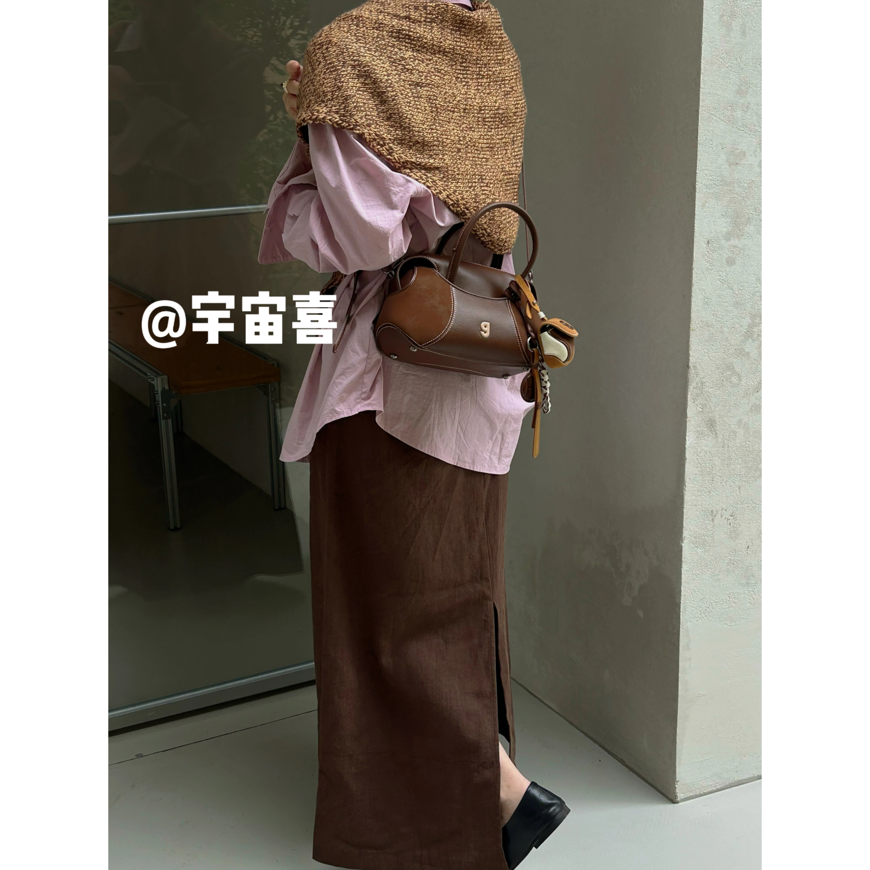 铜合金项链 I1-896【保龄球手提斜挎包包】深咖色