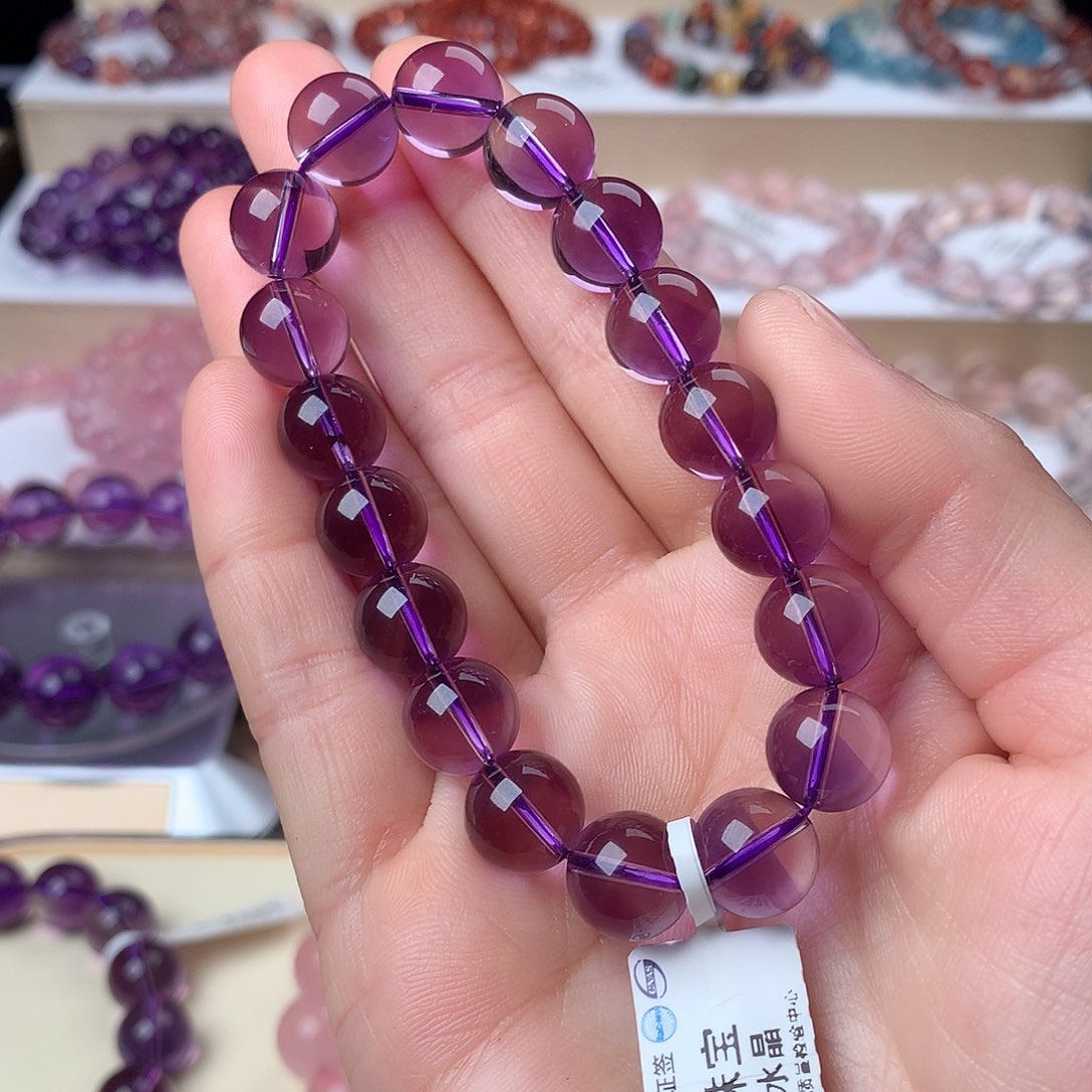 水晶手串未镶嵌紫水晶