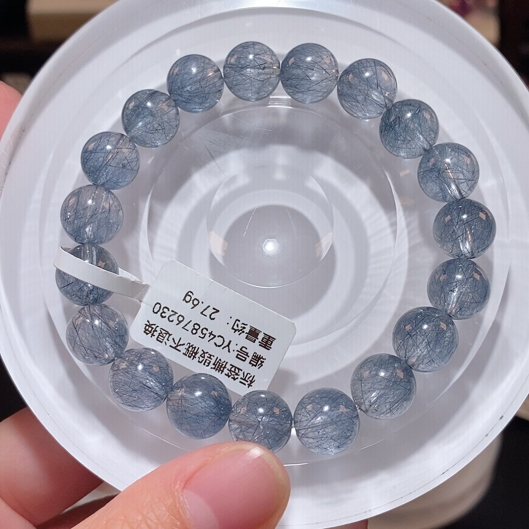 水晶手链未镶嵌F蓝兔毛10.2