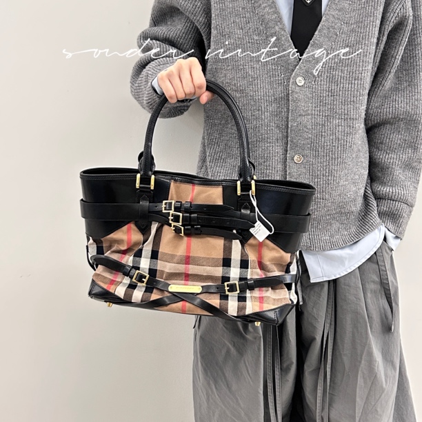 95新 BURBERRY/博柏利 Burberry/博柏利黑色手提单肩包