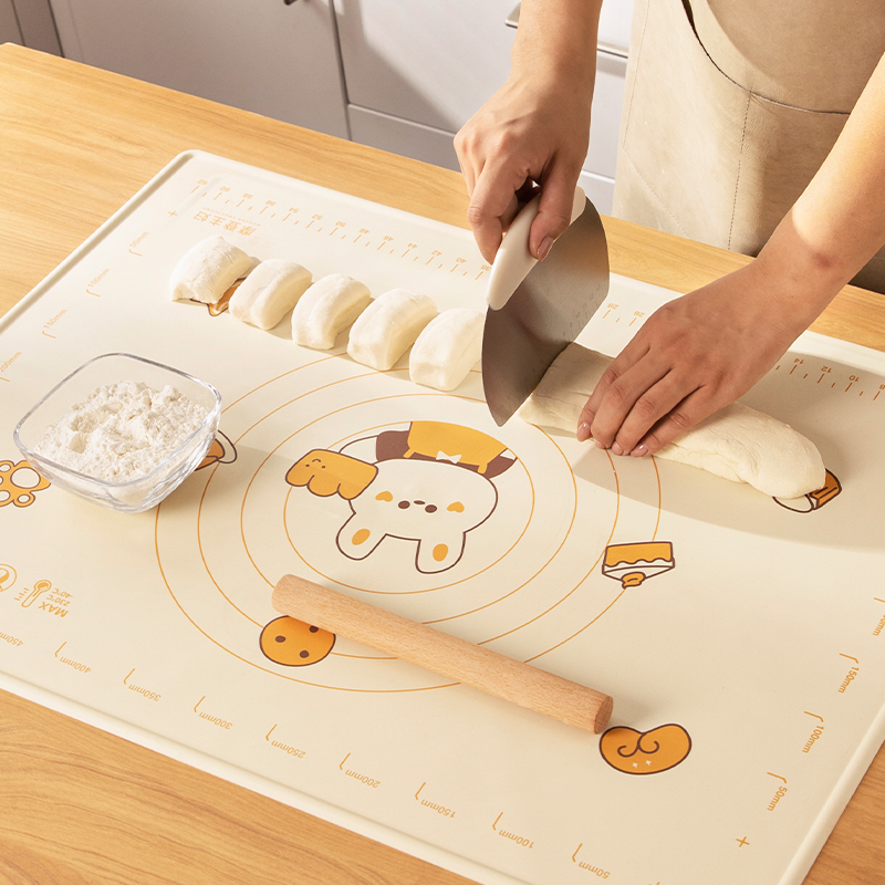 摩登主妇硅胶揉面垫加厚食品级面板案板擀面杖家用三件套和面垫子
