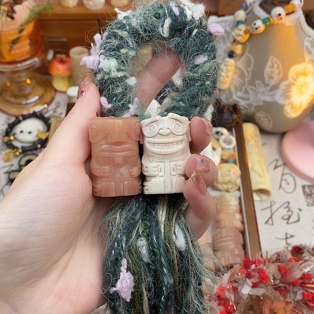 鹿骨把件迟***M15马骨结界兽骨笛一对➕绳子