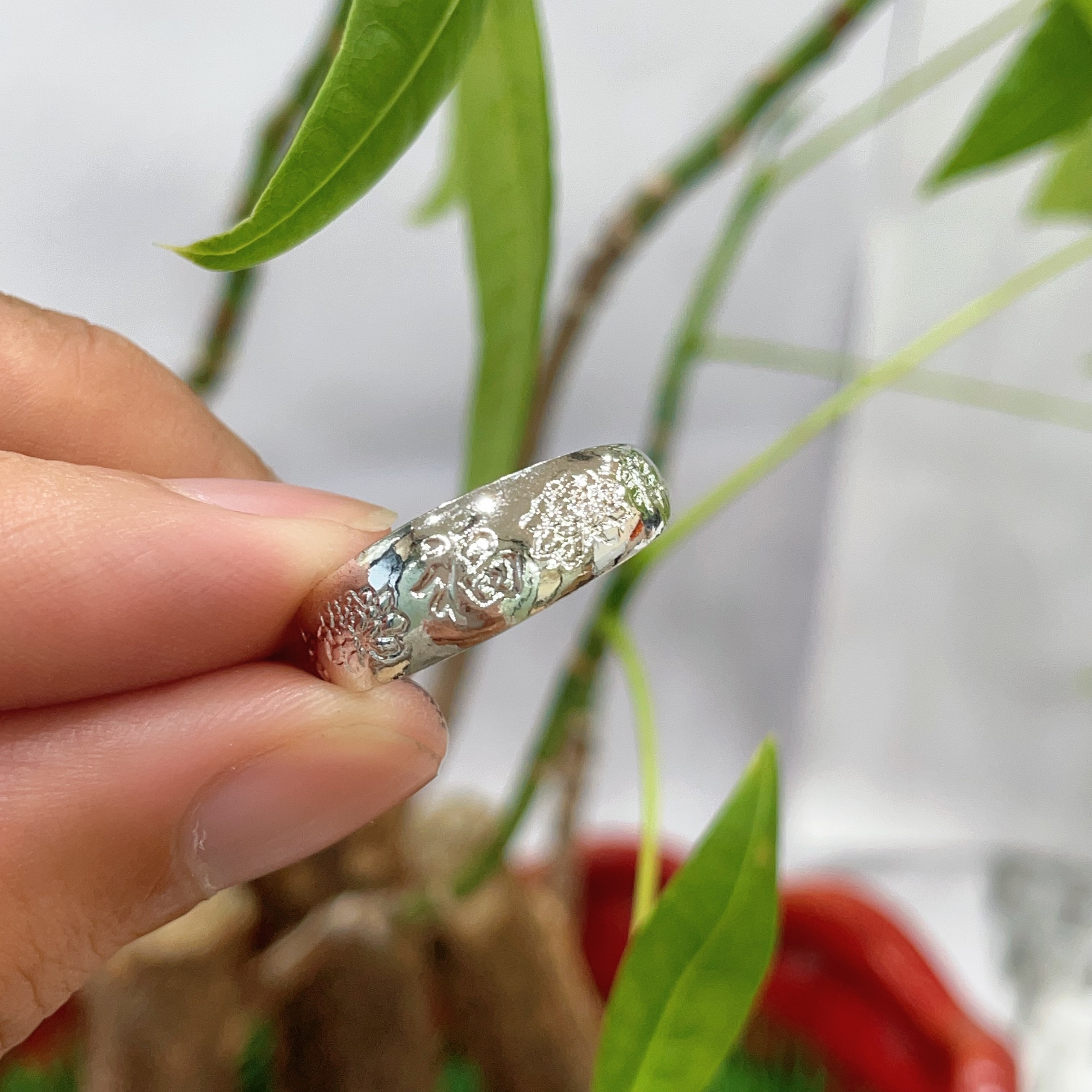 足银戒指 复古 福戒 银色 百搭民族风精美可调节54