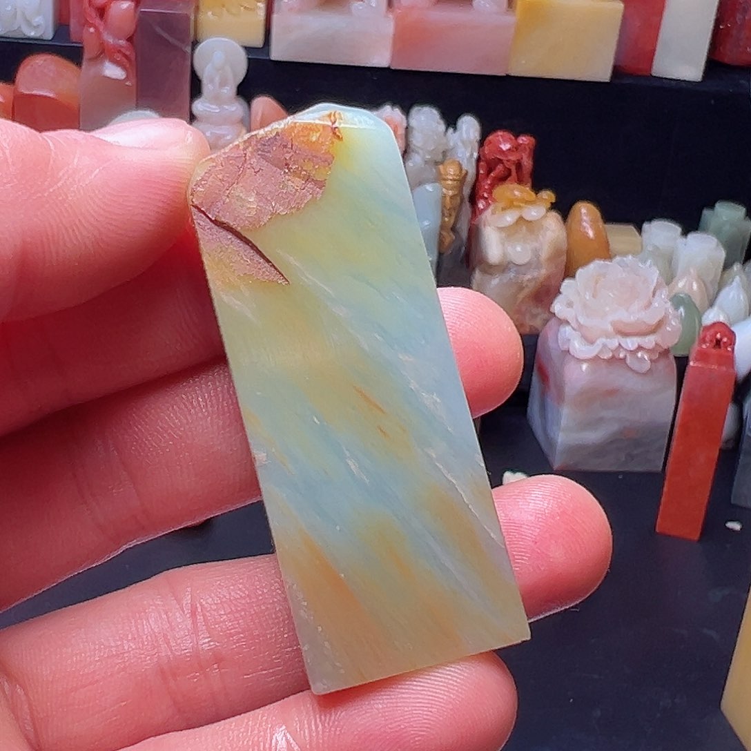 寿山石印石天青蓝