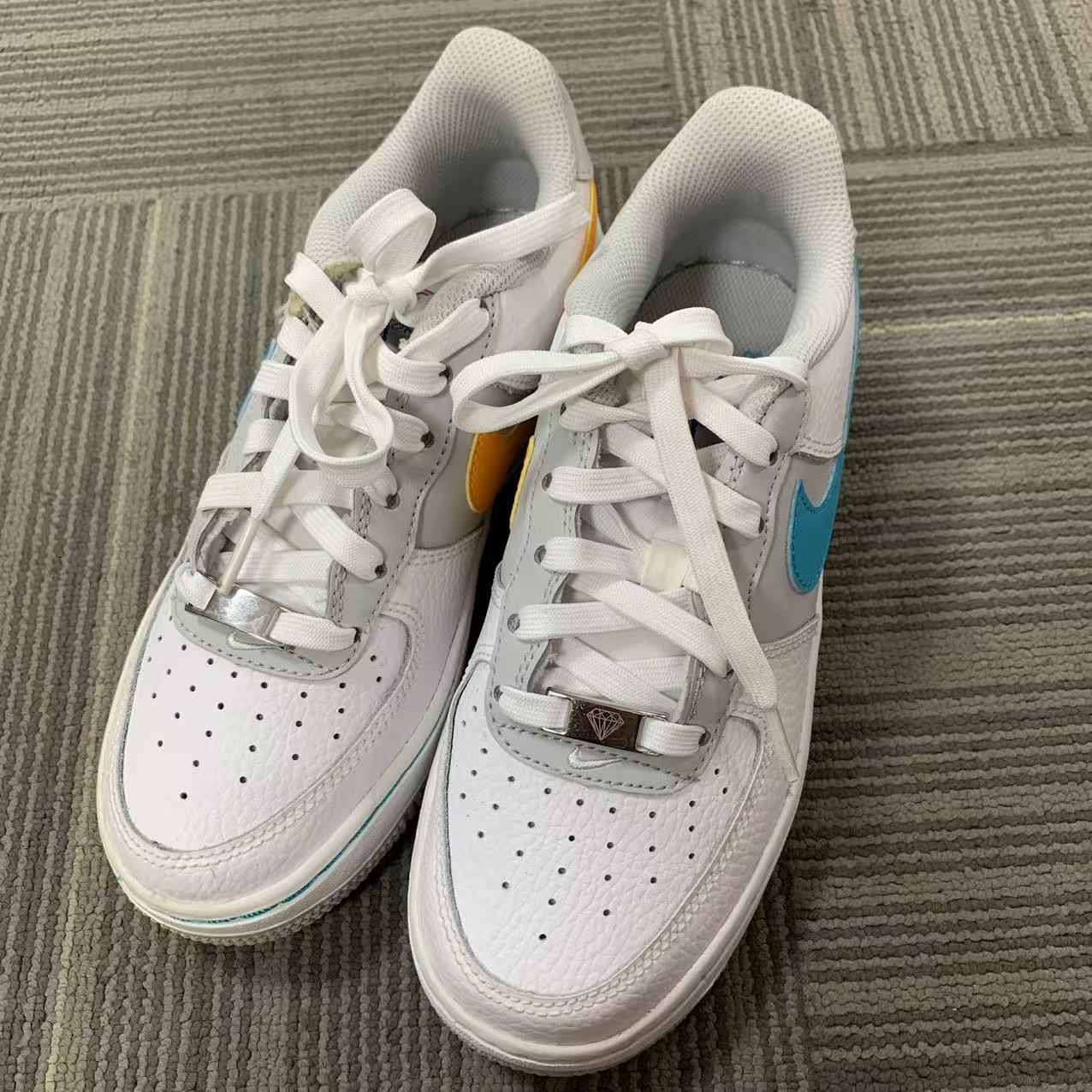 瑕疵慎拍 NIKE/耐克 Air Force1(GS)低帮休闲板鞋DJ9993-100-35.5