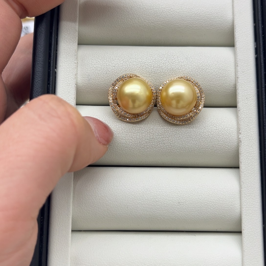 耳饰海水珍珠银S925镶嵌