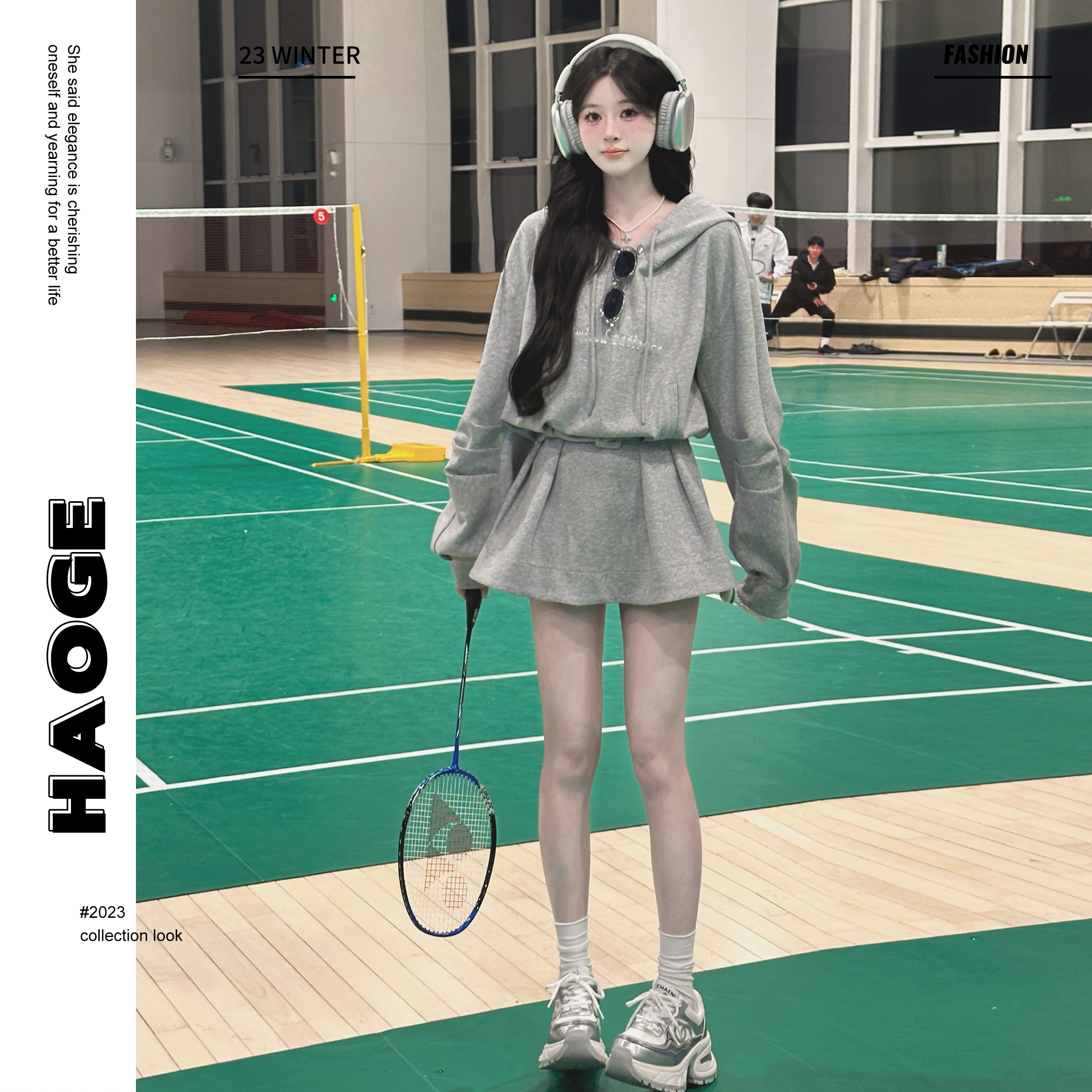 萱Xuan●韩高校园C4TZ0692A时尚休闲一体连衣裙莫奈花园风