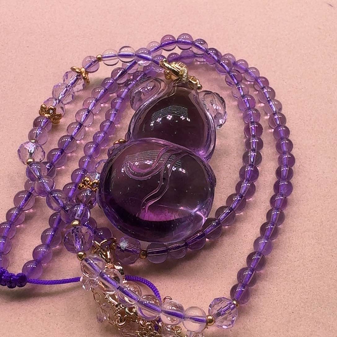 水晶颈饰未镶嵌天然水晶狐狐吊坠