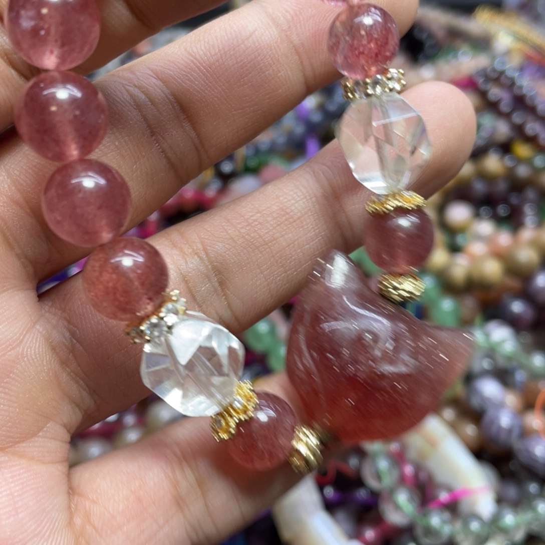 紫晶颈饰银S800镀金镶嵌