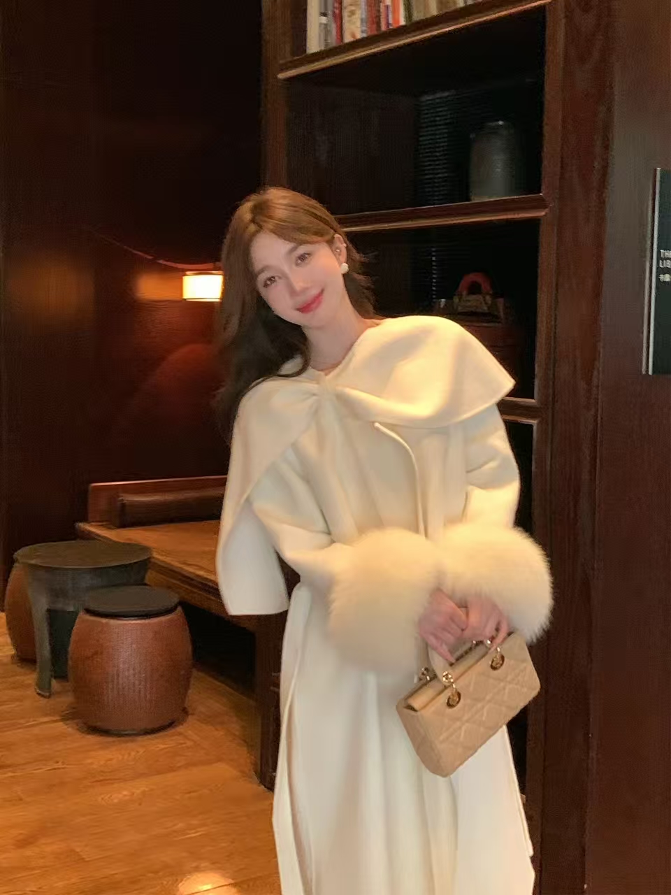 初雪情悸大衣双面外套女高级感中长款3-094