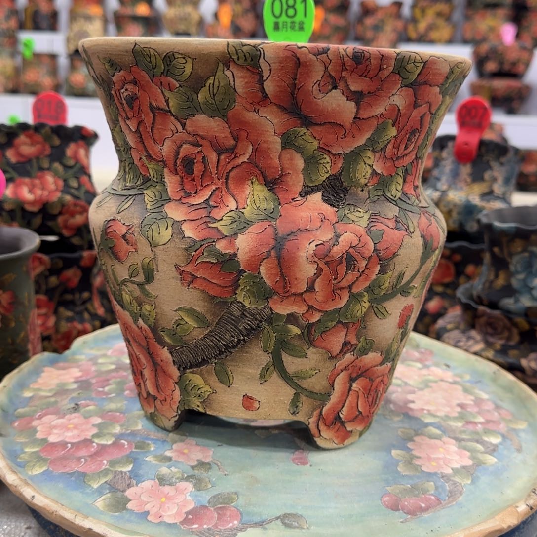 君***意紫砂花盆精品多肉手绘花盆