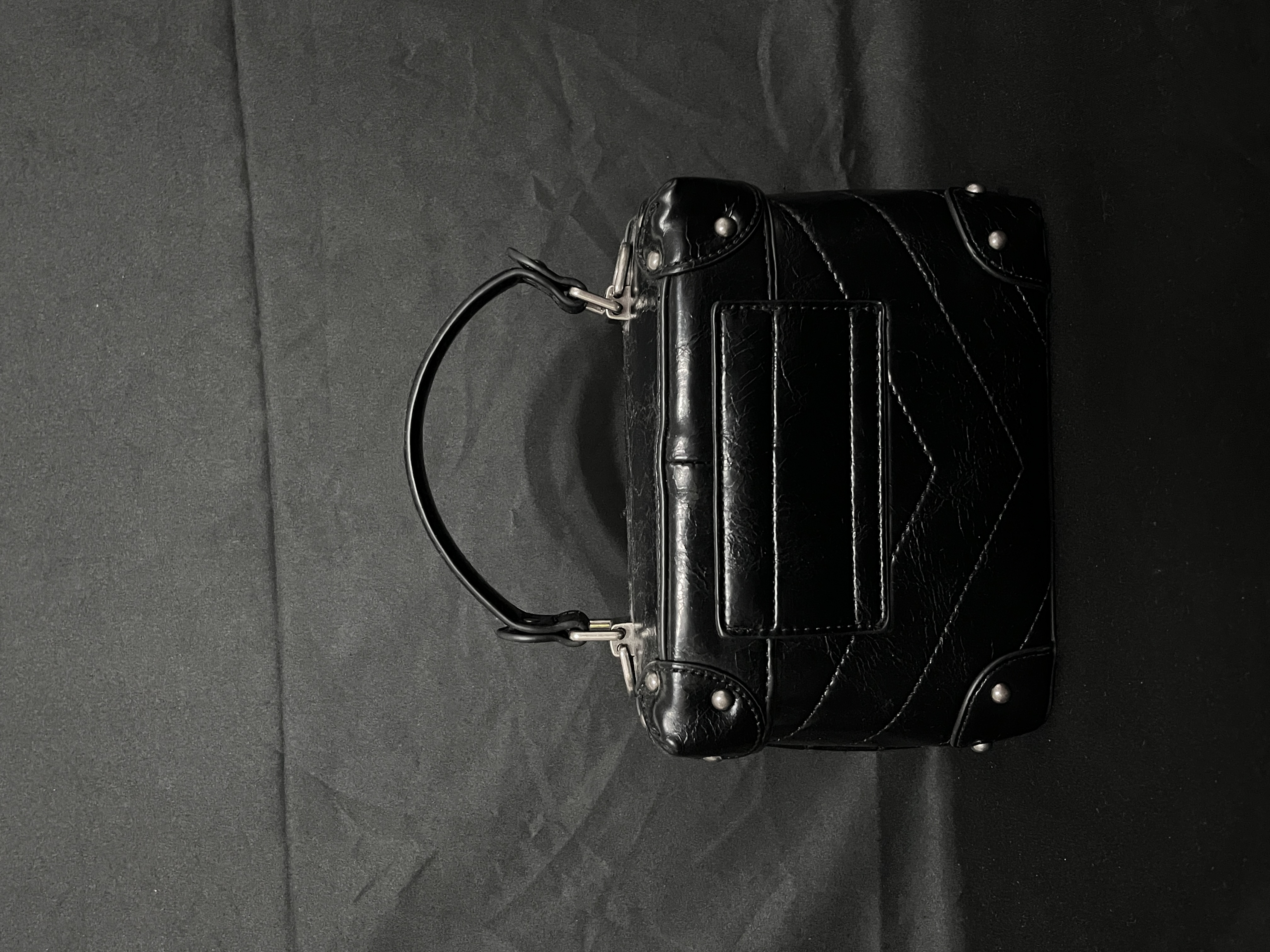 LQ-WITH-QUEEN真皮女斜纹黑色小盒子 0048