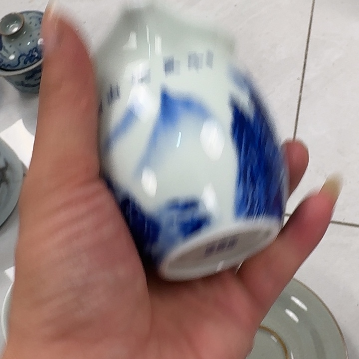 瓷片千里江山公道杯景德镇