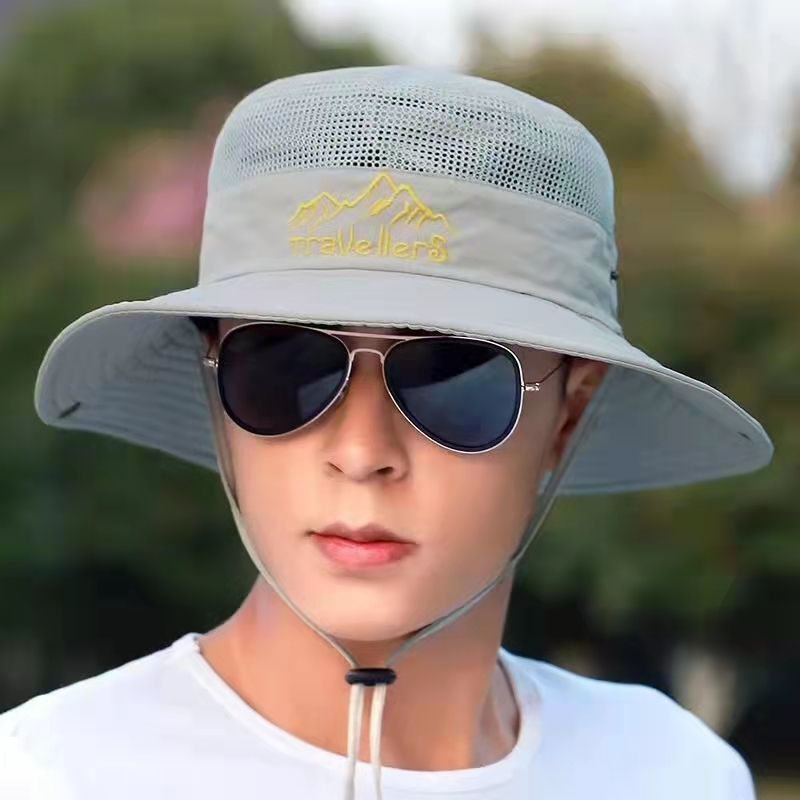 【大帽檐】男士户外遮阳帽登山帽钓鱼帽夏季防紫外线大檐防晒帽子
