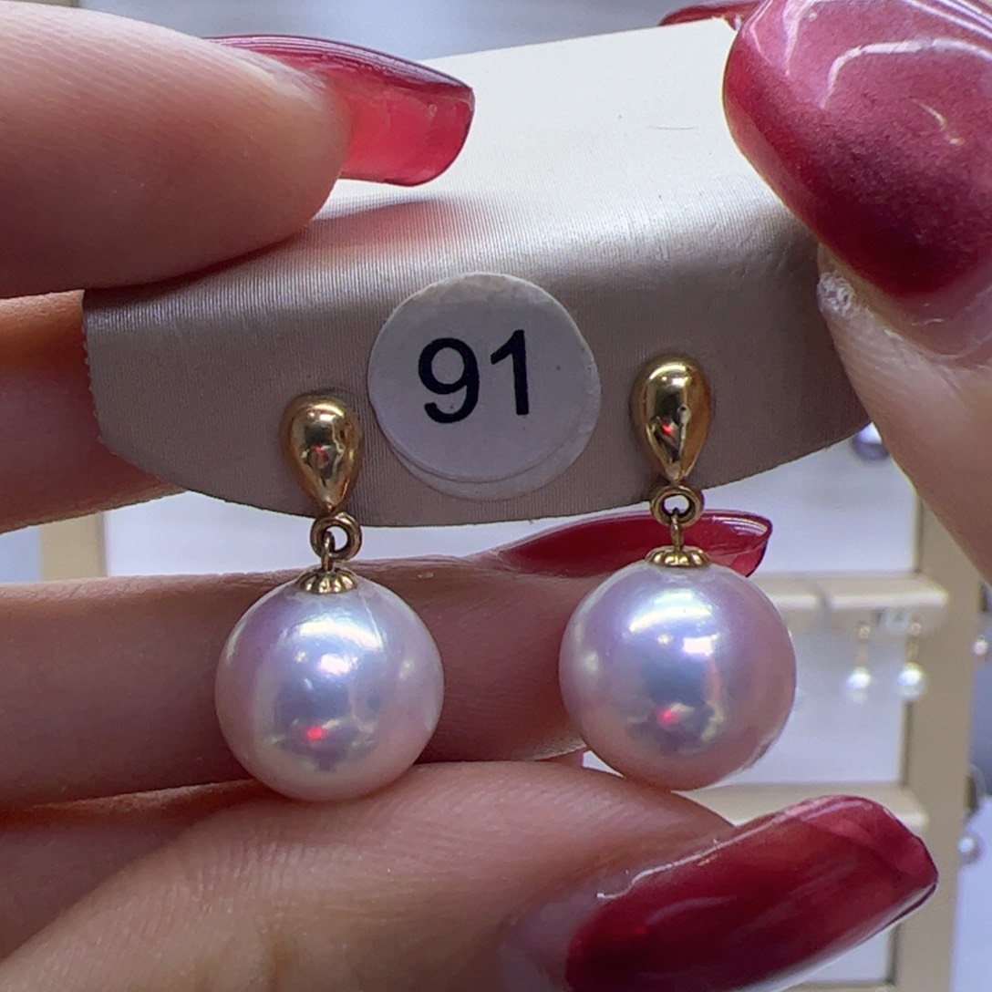 淡水珍珠耳饰18K金镶嵌