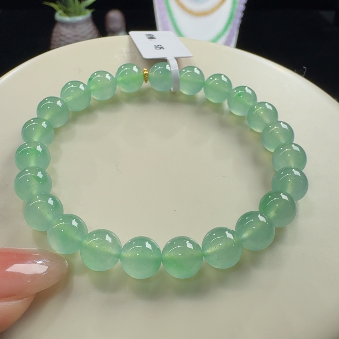 未镶嵌手链翡翠木纳高冰玻果冻葡萄绿卡8清爽百搭