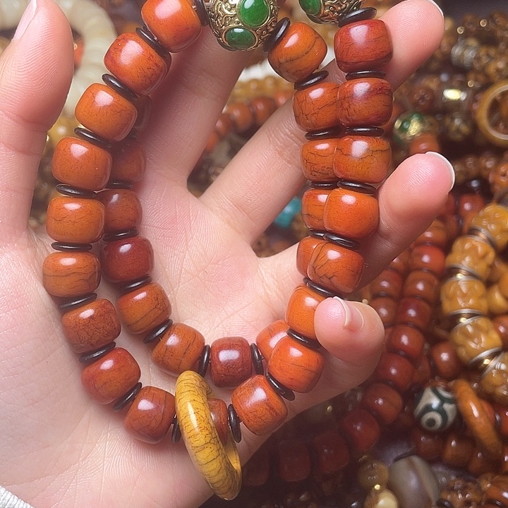 牛骨手串/手链枕***她牦牛骨双圈手持手串