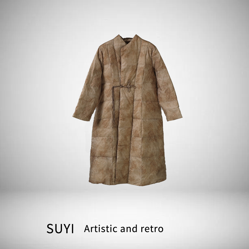 【SUYI原创高定】新款系带长款羽绒大衣