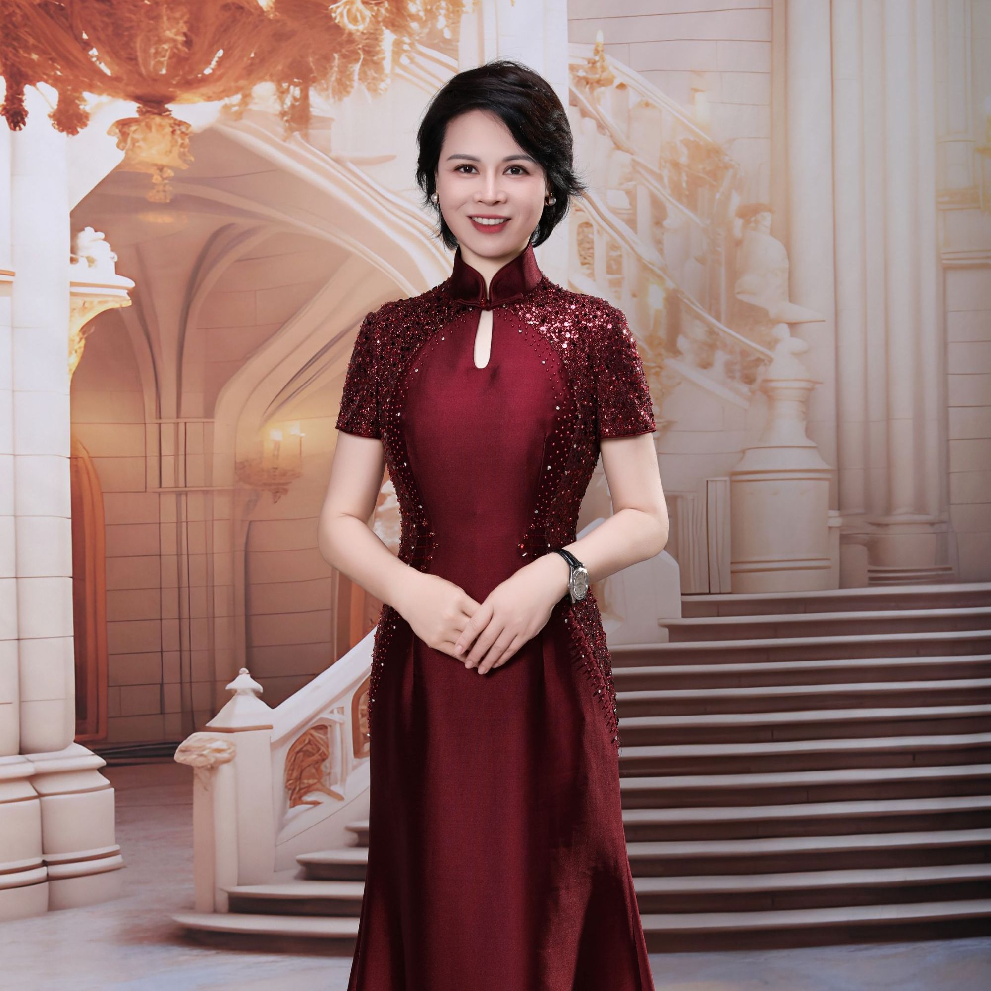 帛妃娜高定礼服宴会婚宴礼服高贵婚礼旗袍