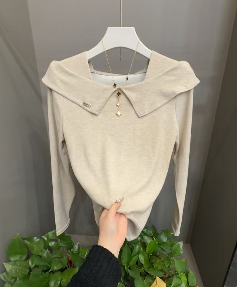  2025春季大码拼接薄绒显瘦遮肉设计感T恤868