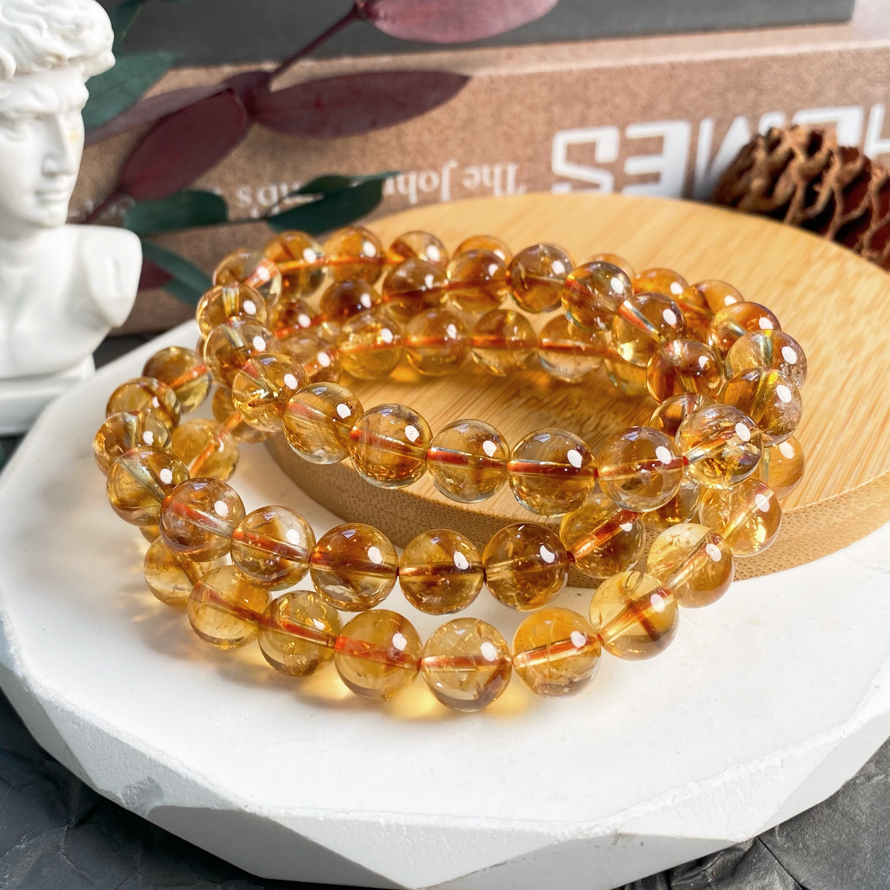 【书记甄选】天然暴力黄黄塔晶单圈手链  多样性发一件9mm  ck057