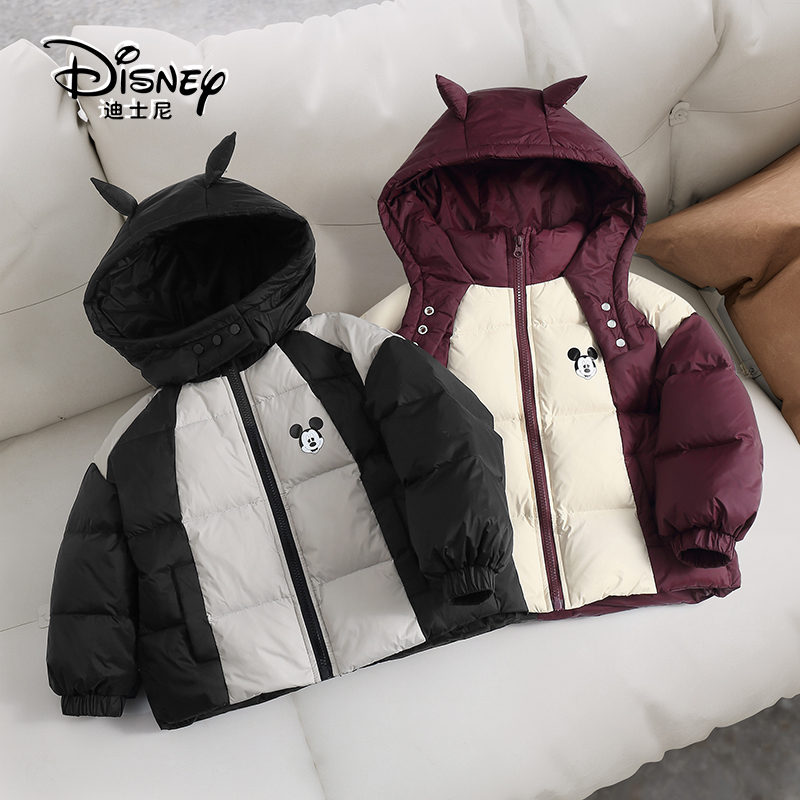 Disney/迪士尼儿童羽绒服黑金系列男女童连帽外套